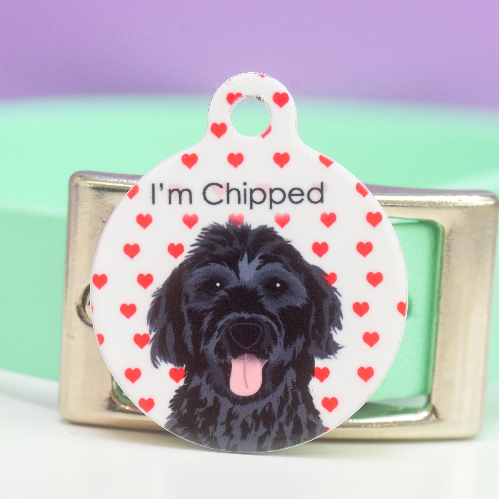 Love Heart Dog Tag Personalised - Realistic Illustrations
