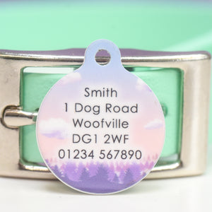 Dog Tag Personalised - Misty Morning Forest Realistic Illustrations