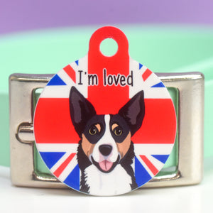 Queen 's Jubilee Dog ID Tag Personalised - Union Jack