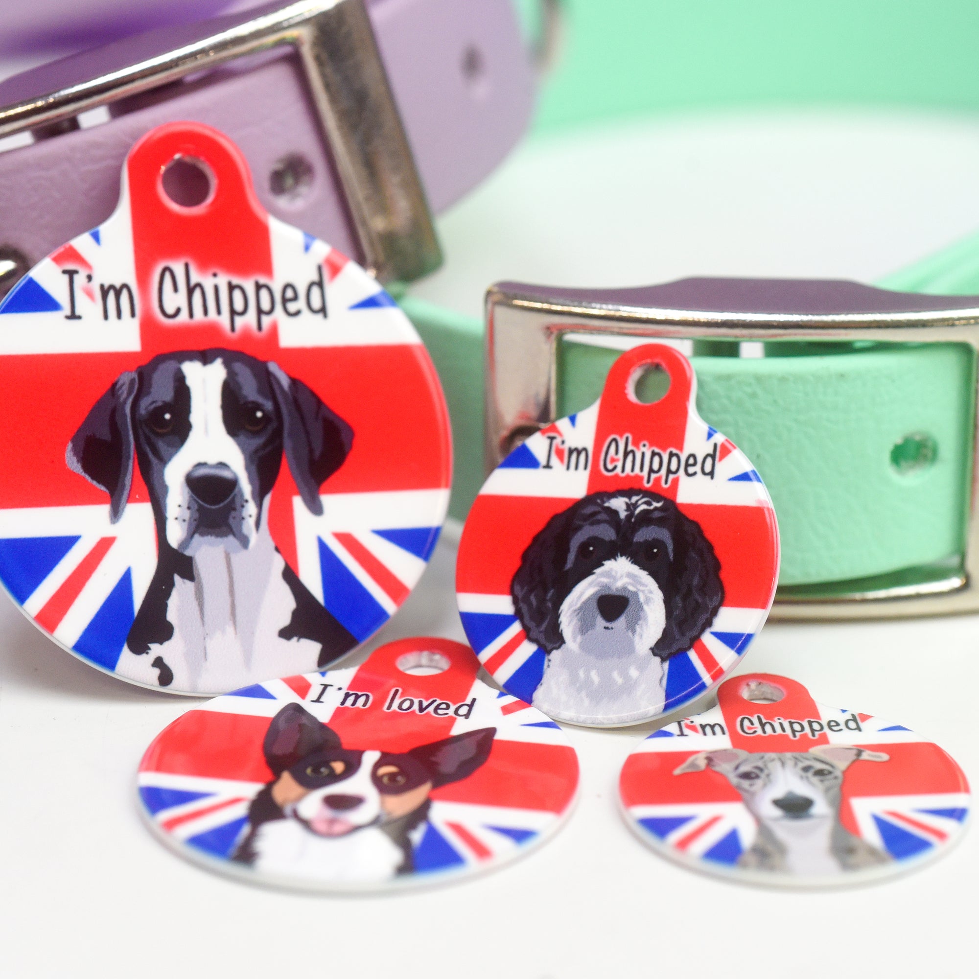 Queen 's Jubilee Dog ID Tag Personalised - Union Jack