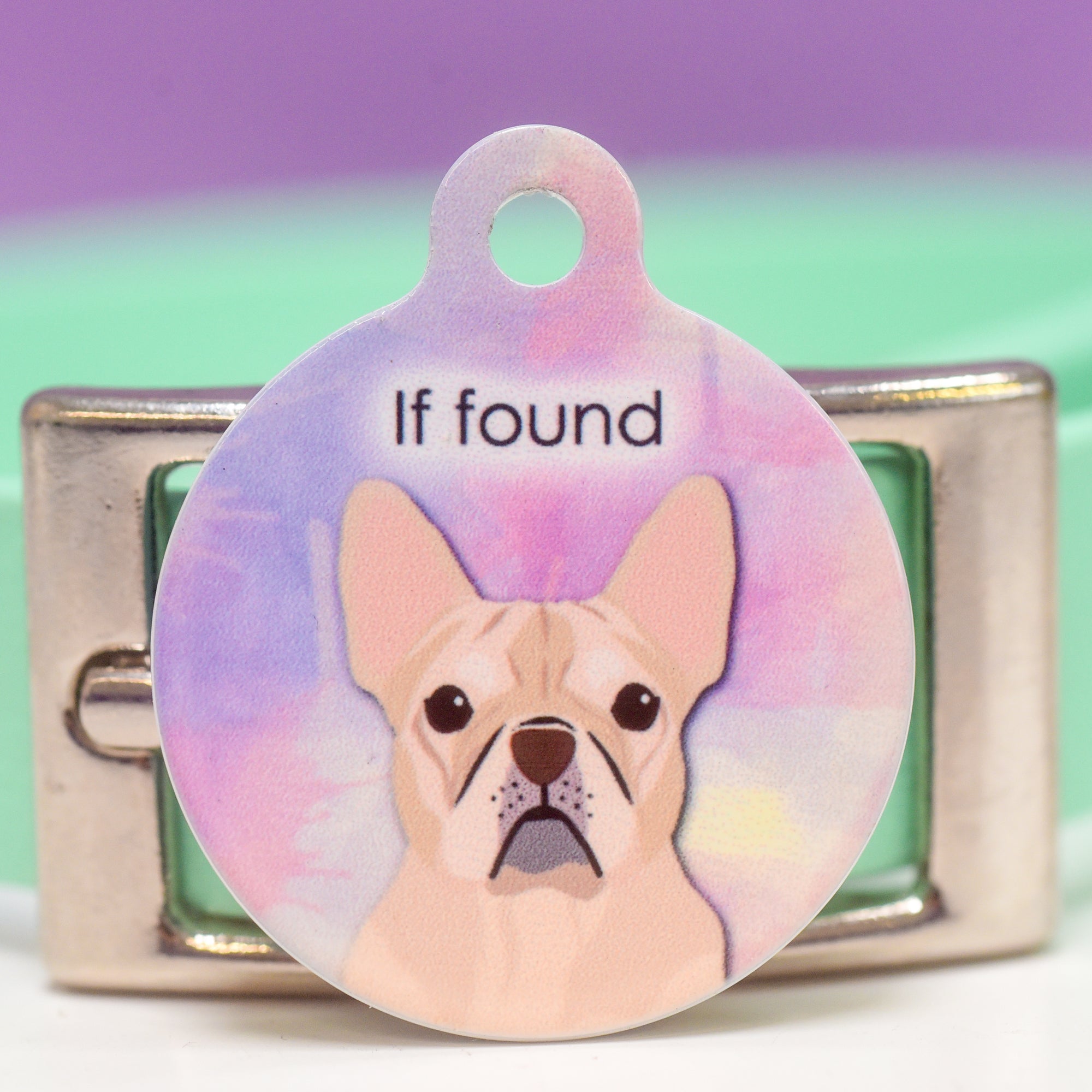 Watercolour Personalised Dog Tag - realistic dog breed