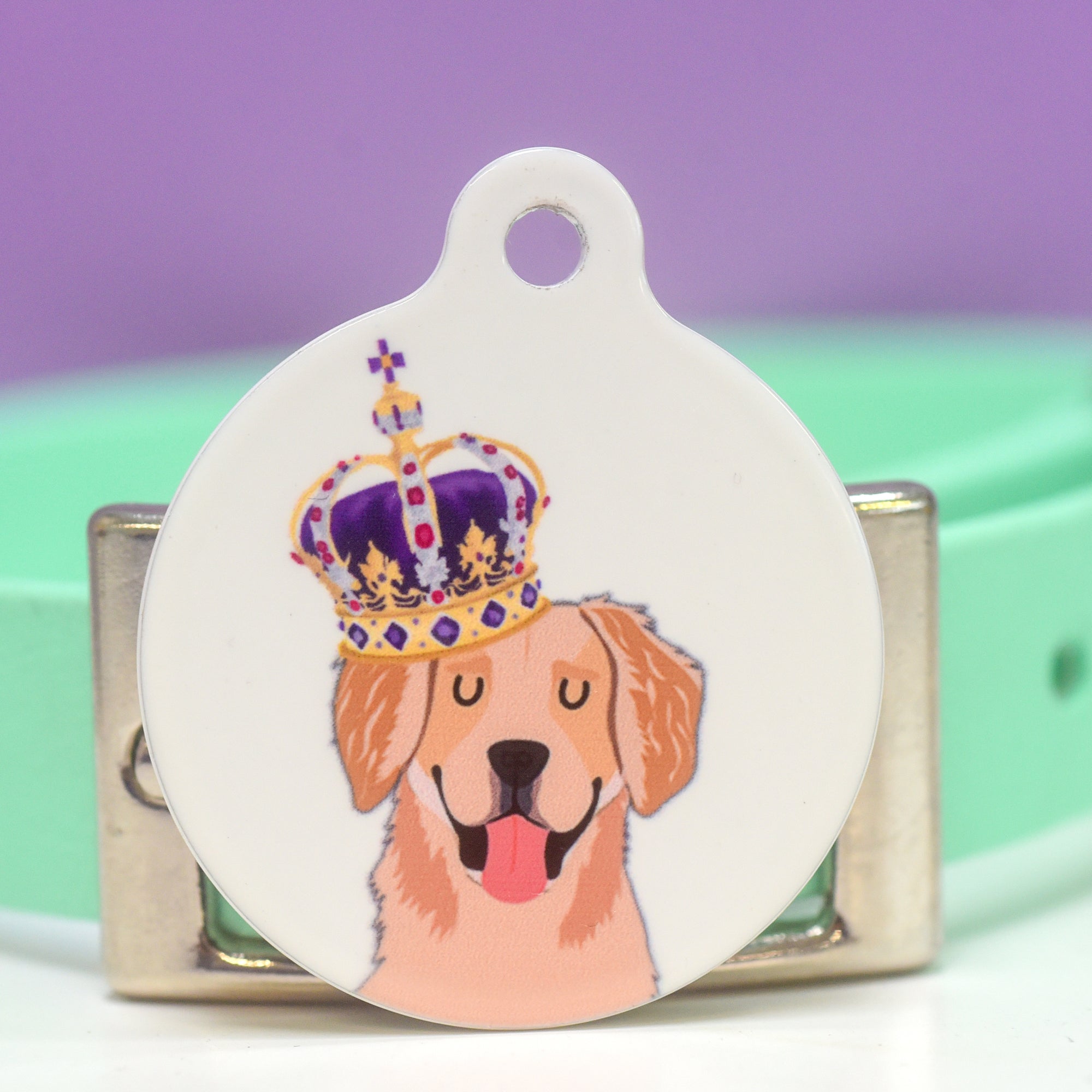 King's Coronation Royal Dog Tag - White CARTOON Dog Illustrations