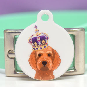 King's Coronation Royal Dog Tag - White Realistic Dog Illustrations