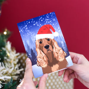 Personalised Snowy Christmas Dog Card