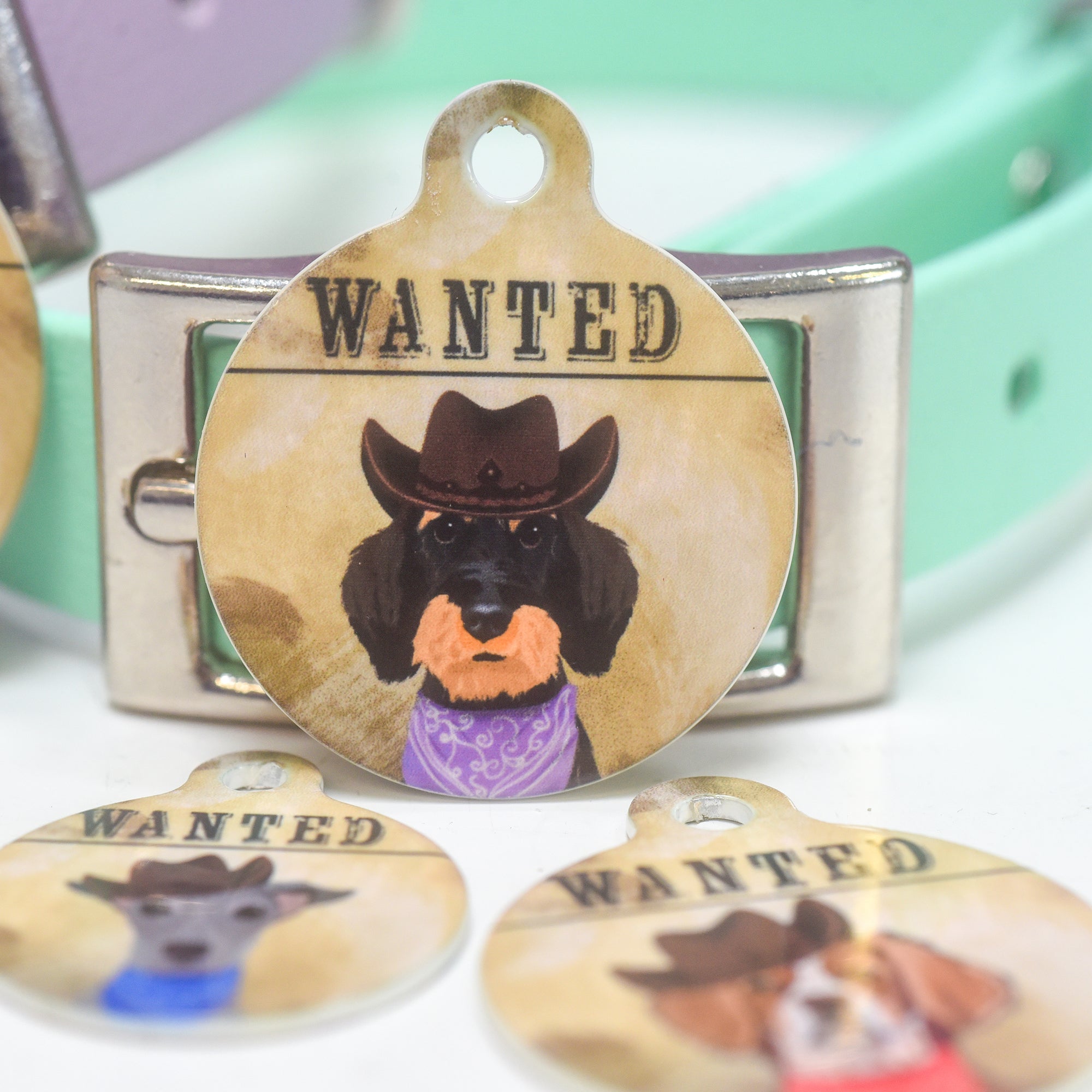 Dog Tag Personalised - Wanted Dog Wild West Theme