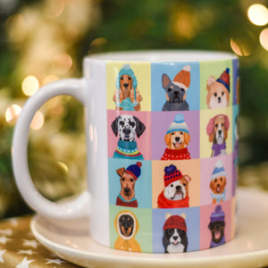 Bright Colourpop Winter Dog Mug