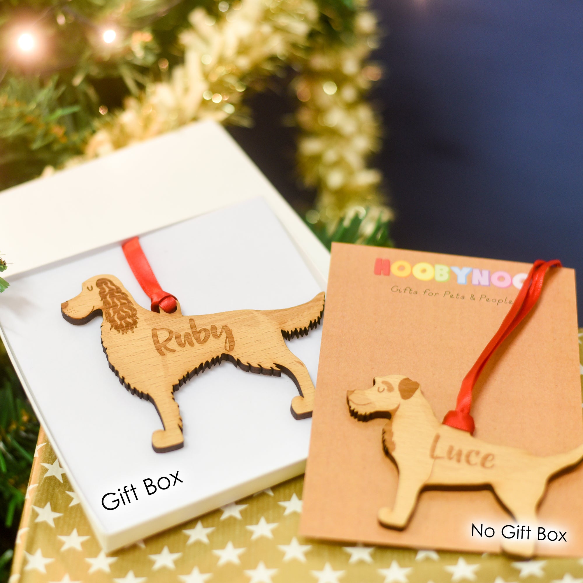 Personalised Dog Breed Wooden Christmas Tree Decoration