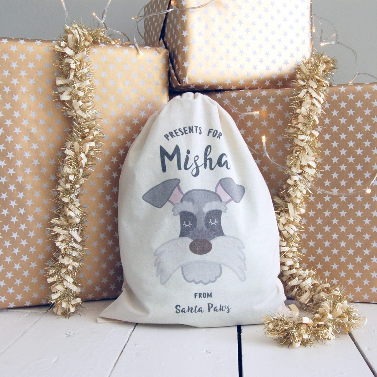 Personalised Dog Christmas Sack - SMALL  - Hoobynoo - Personalised Pet Tags and Gifts