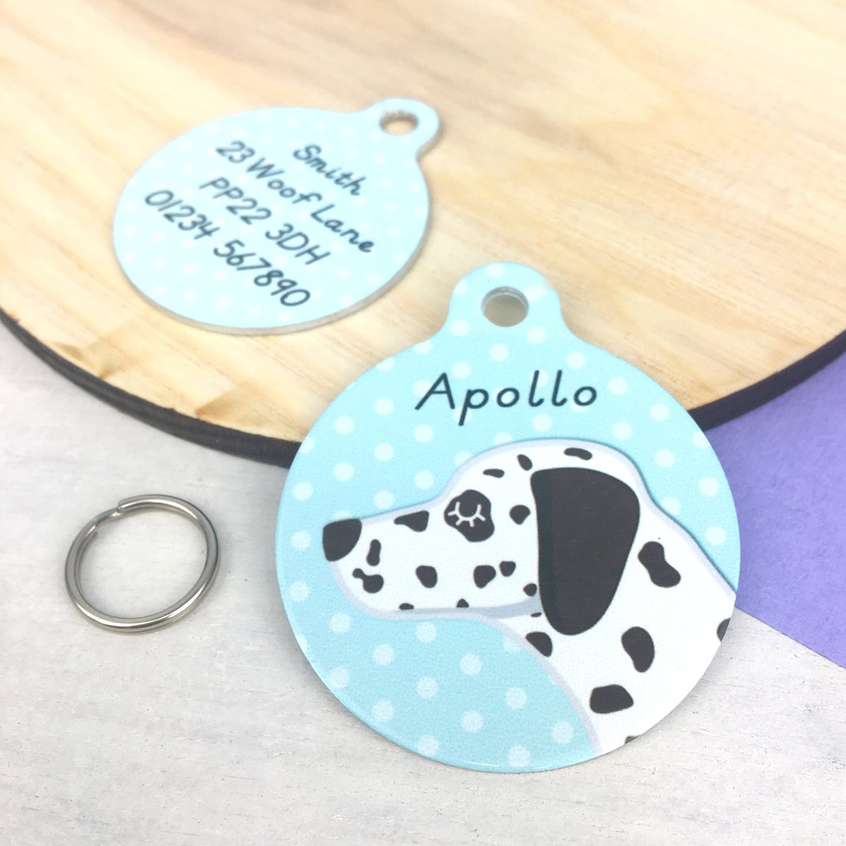 Dalmatian Personalised Dog ID Tag - Polka Dot  - Hoobynoo - Personalised Pet Tags and Gifts