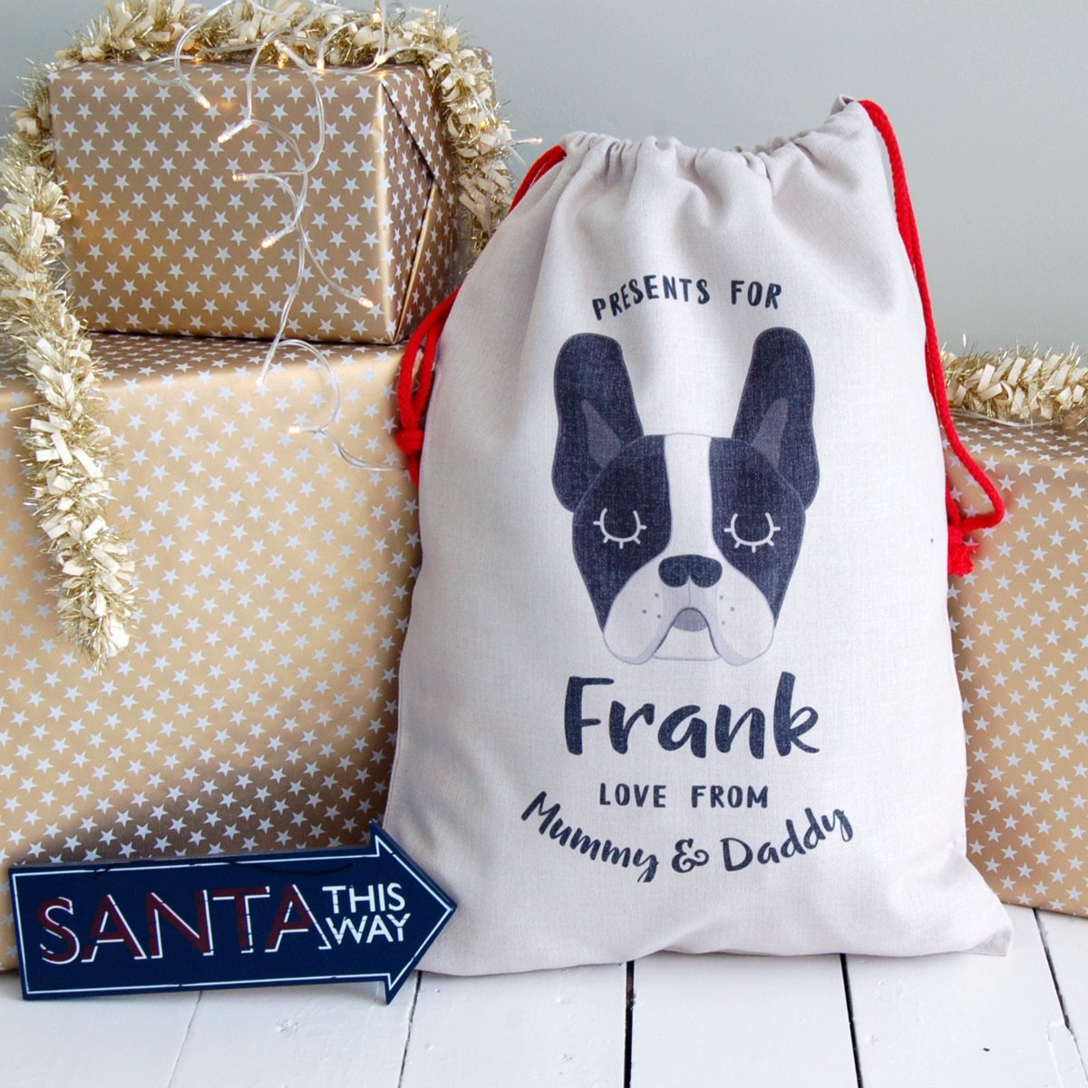 Personalised Dog Christmas Sack - LARGE  - Hoobynoo - Personalised Pet Tags and Gifts