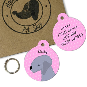 Bedlington Terrier Personalised Dog Collar ID Tag  - Hoobynoo - Personalised Pet Tags and Gifts