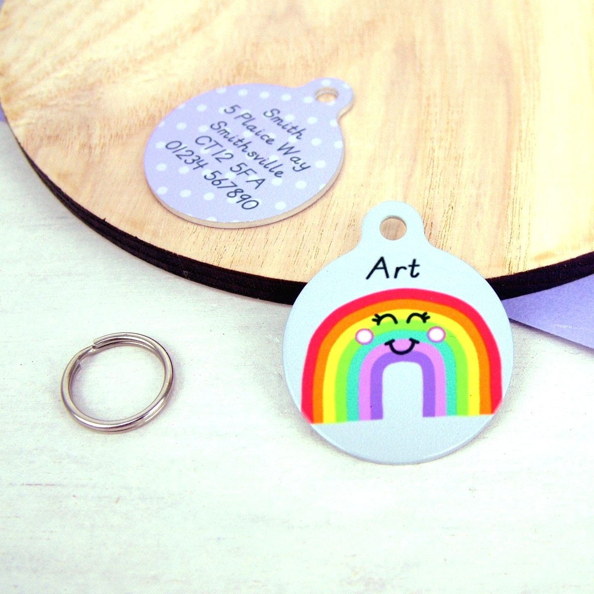 Rainbow Pet ID Tag  - Hoobynoo - Personalised Pet Tags and Gifts