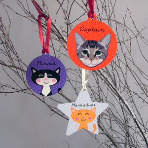 Personalised Cat Christmas Tree Decoration  - Hoobynoo - Personalised Pet Tags and Gifts