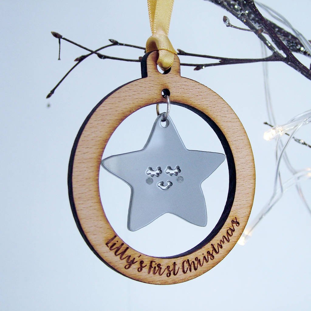 Personalised Baby's First Christmas Tree Decoration  - Hoobynoo - Personalised Pet Tags and Gifts