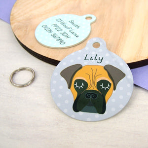Bullmastiff Personalised Dog Name ID Tag  - Hoobynoo - Personalised Pet Tags and Gifts