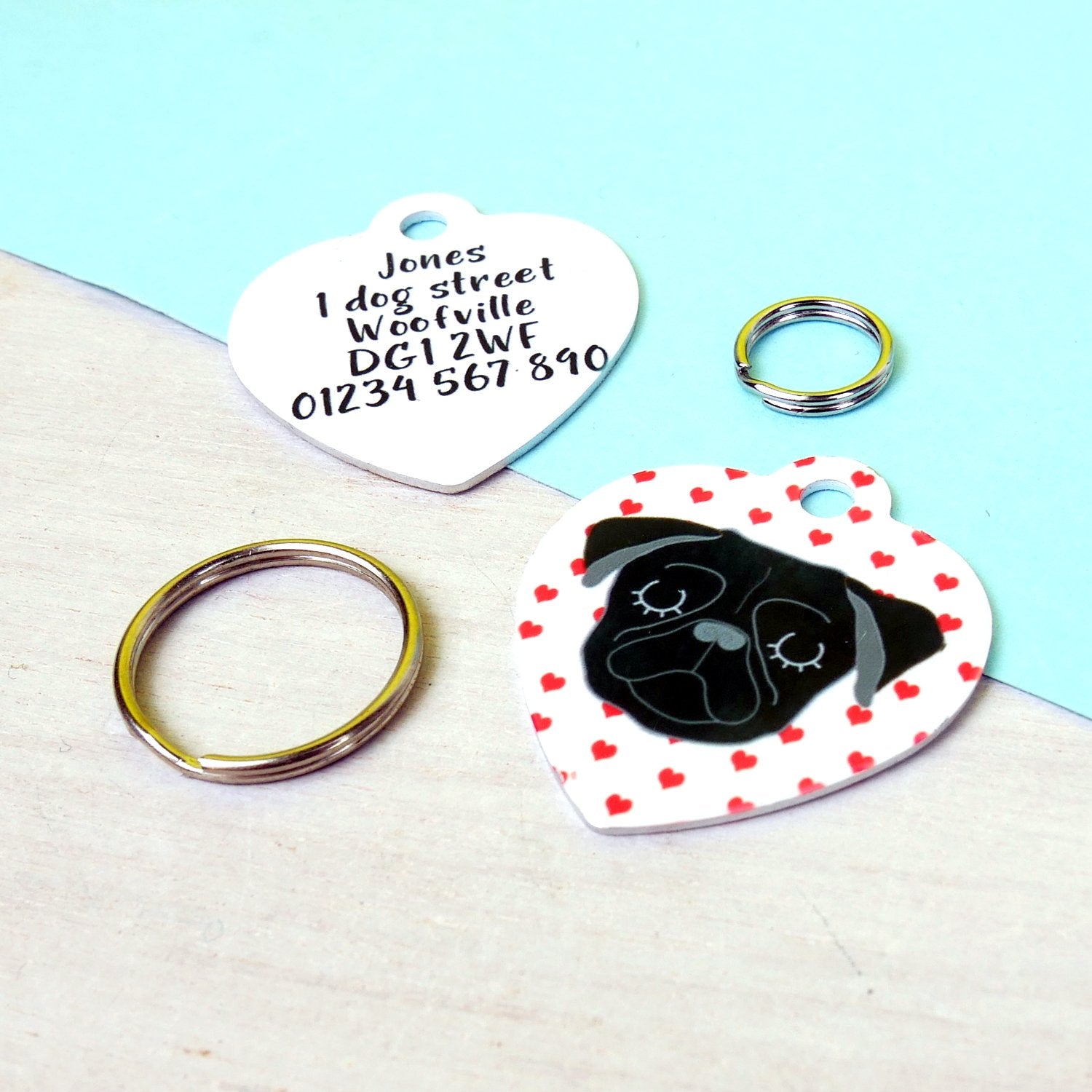 Personalised Valentines Dog ID Tag and Keyring Giftset  - Hoobynoo - Personalised Pet Tags and Gifts