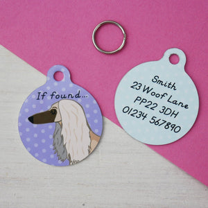 Afghan Hound Dog ID Collar Tag  - Hoobynoo - Personalised Pet Tags and Gifts