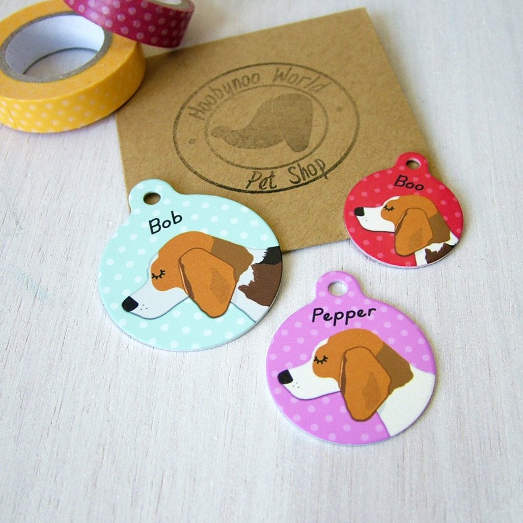 Beagle Personalised Dog Id Tag  - Hoobynoo - Personalised Pet Tags and Gifts
