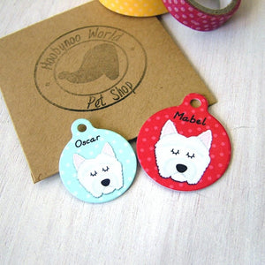 Personalised West Highland Terrier Dog Id Tag  - Hoobynoo - Personalised Pet Tags and Gifts