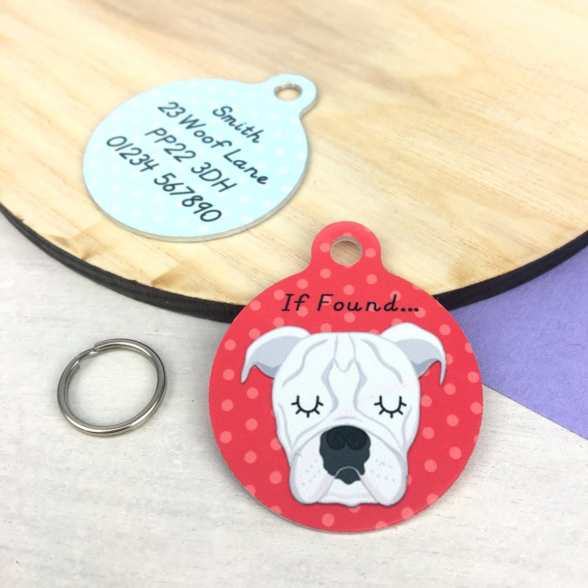 Olde Tyme Bulldog Personalised Dog ID Tag  - Hoobynoo - Personalised Pet Tags and Gifts