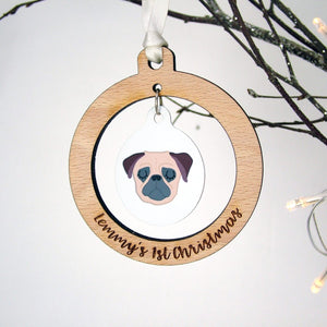 Puppy's 1st Christmas Decoration  - Hoobynoo - Personalised Pet Tags and Gifts