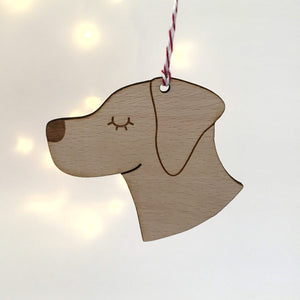 Labrador Wooden Christmas Decoration  - Hoobynoo - Personalised Pet Tags and Gifts