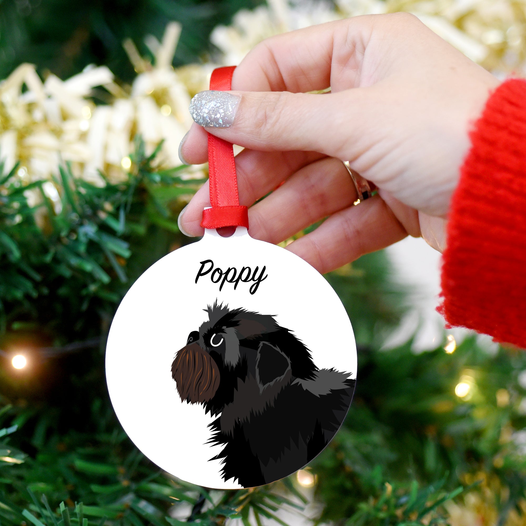 Affenpinscher Personalised Dog Christmas Decoration
