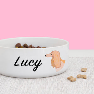 Afghan Hound Dog Personalised Bold Ceramic Dog Bowl  - Hoobynoo - Personalised Pet Tags and Gifts