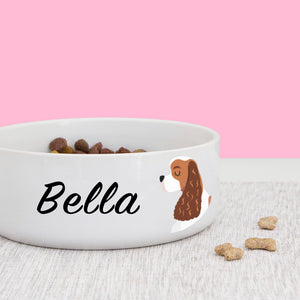 American Cocker Spaniel Dog Personalised Bold Ceramic Dog Bowl  - Hoobynoo - Personalised Pet Tags and Gifts
