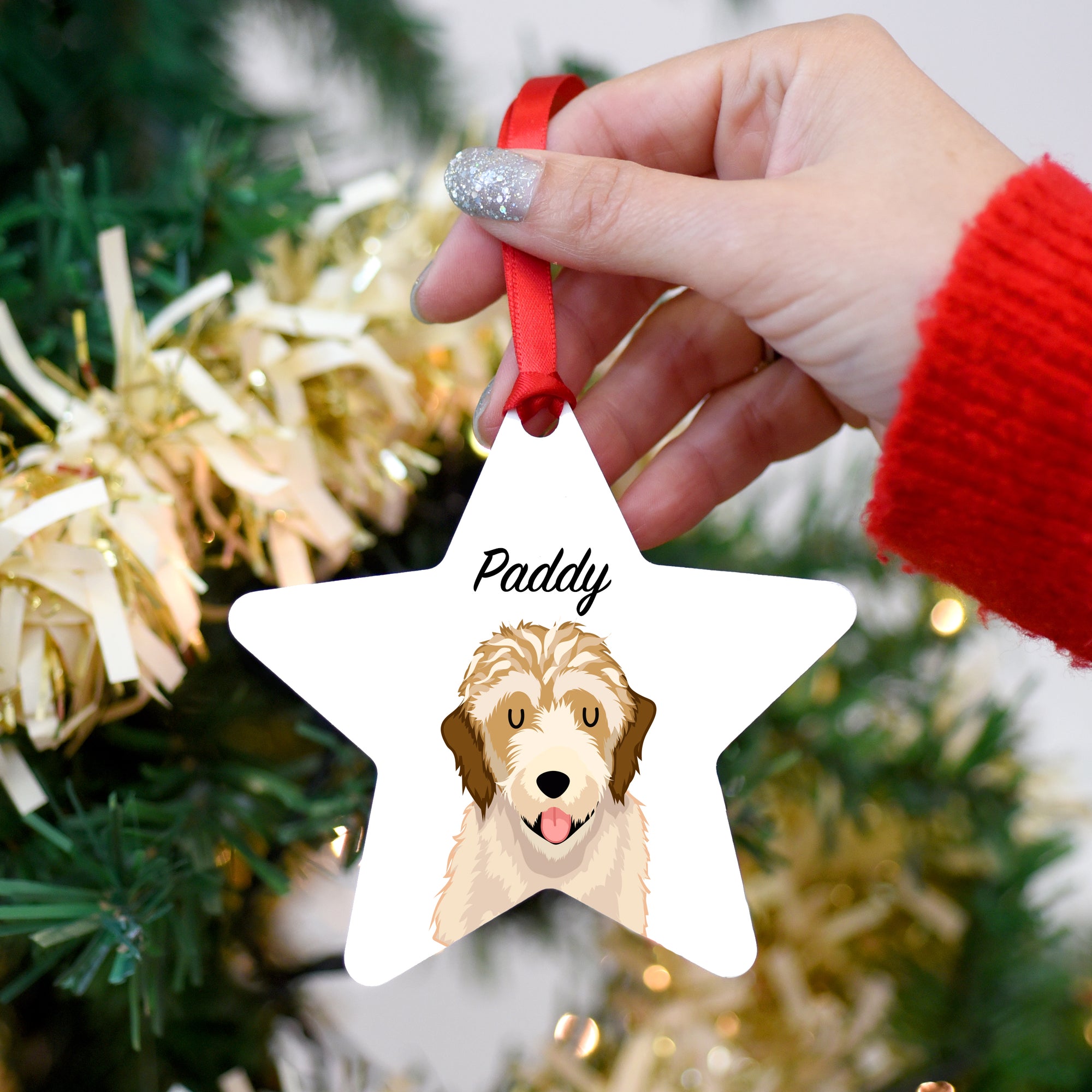 Aussiedoodle Personalised Dog Christmas Decoration