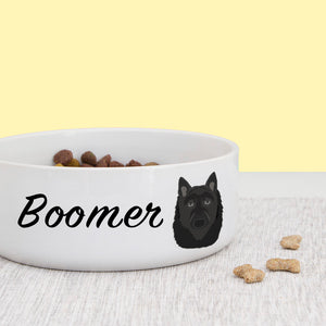 Belgian Shepherd Personalised Ceramic Dog Bowl  - Hoobynoo - Personalised Pet Tags and Gifts