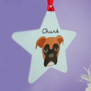 Boxer Dog Personalised Christmas Decoration - Polka Dots  - Hoobynoo - Personalised Pet Tags and Gifts