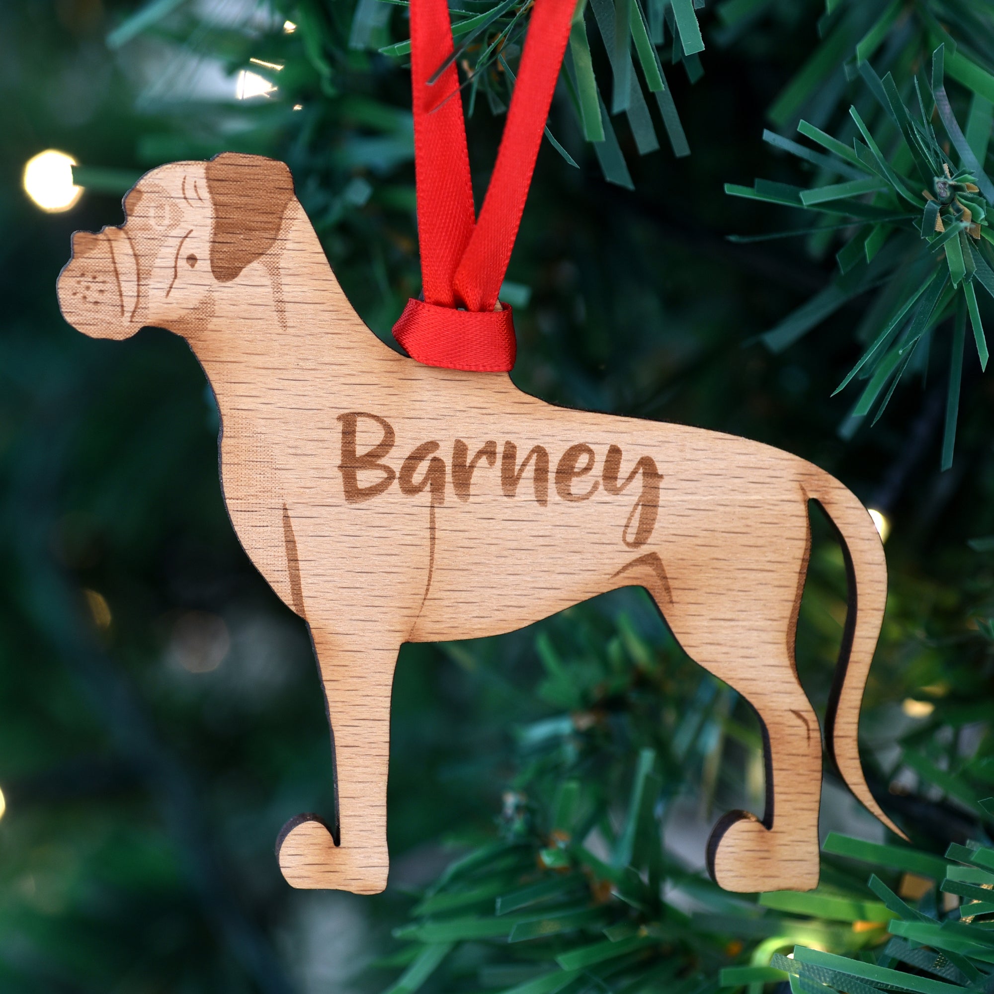 Dog Christmas Decoration - Boxer - Solid Wood