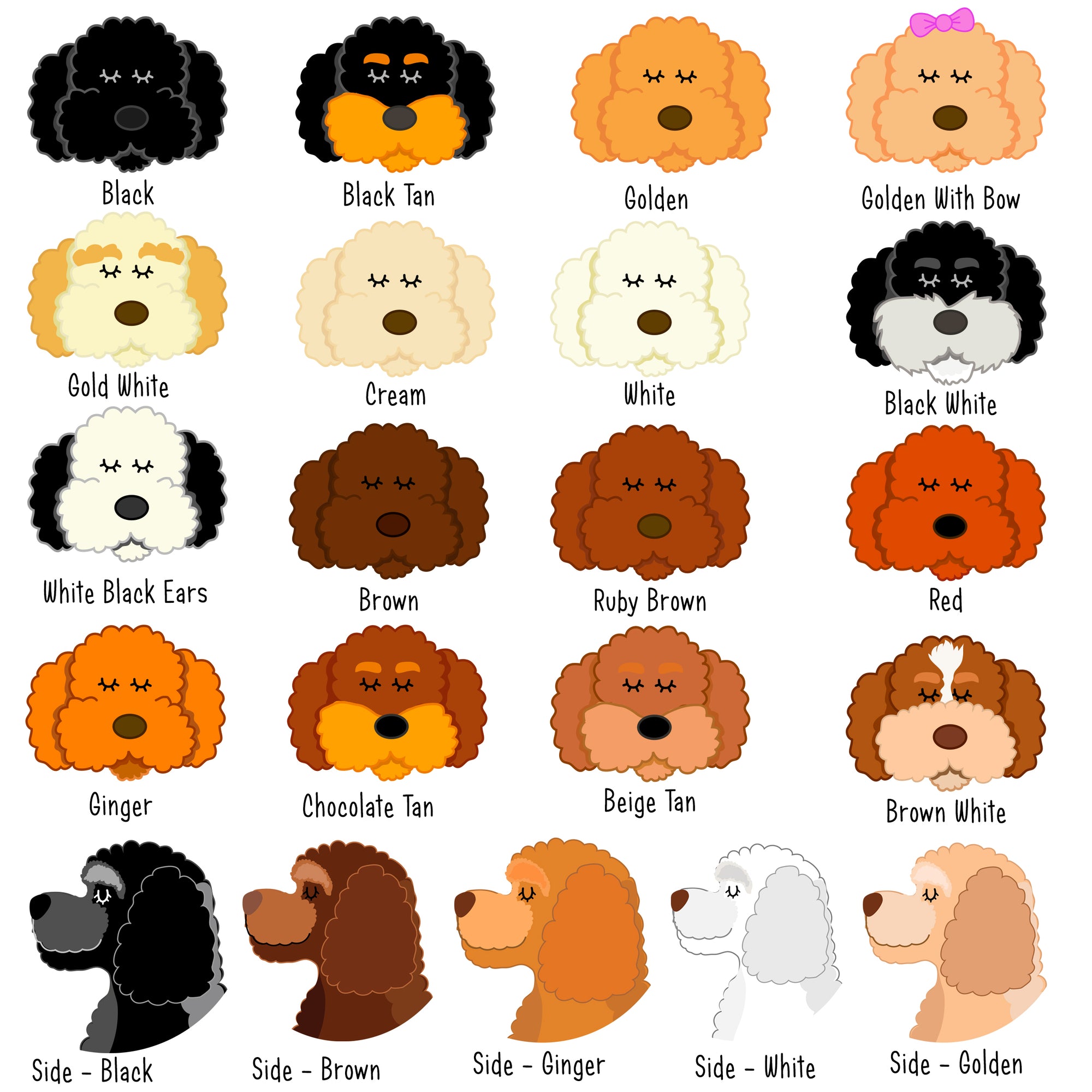 Cockapoo/Labradoodle/Bichon Frise Watercolour Personalised Dog Tag