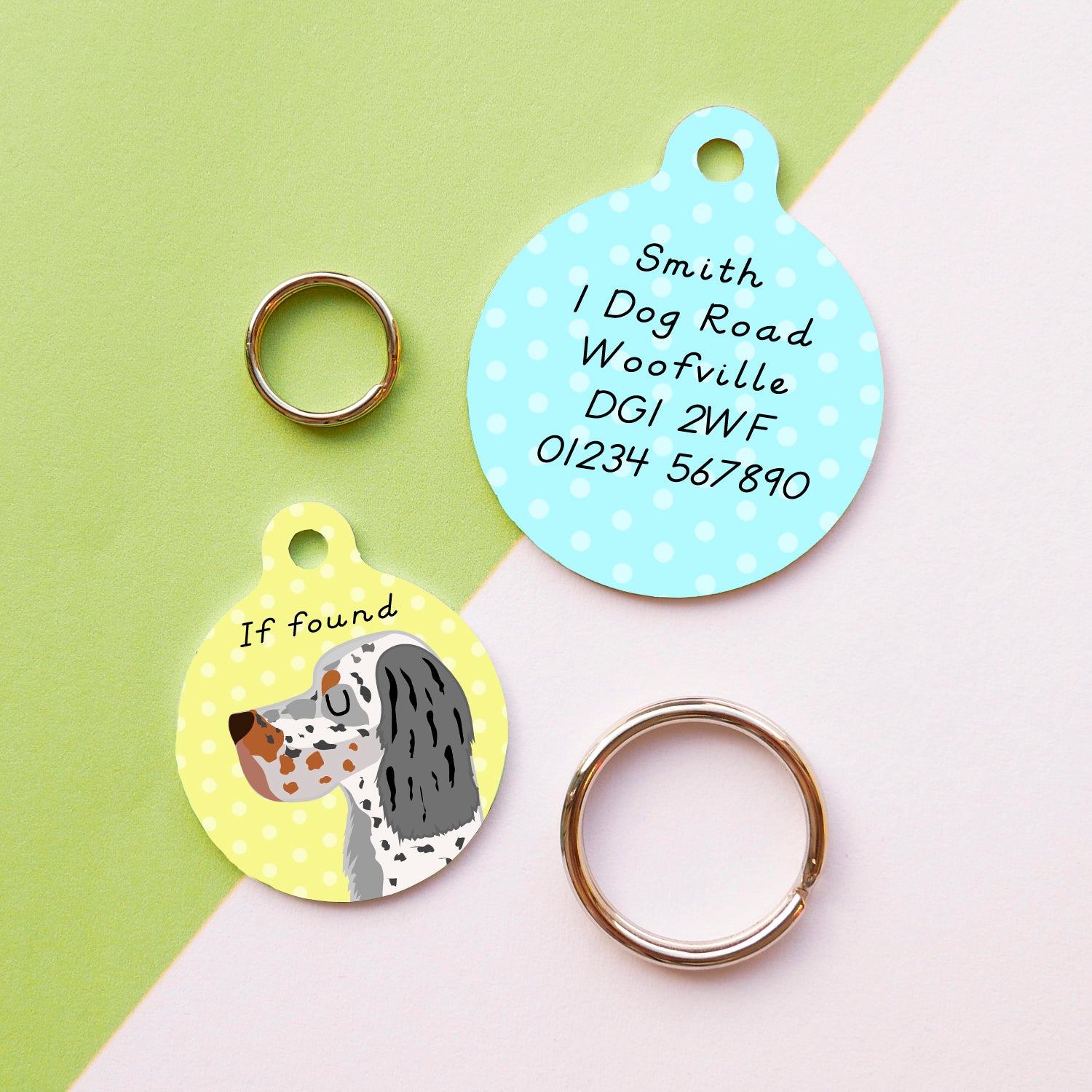 English Setter Personalised Dog ID Tag  - Hoobynoo - Personalised Pet Tags and Gifts