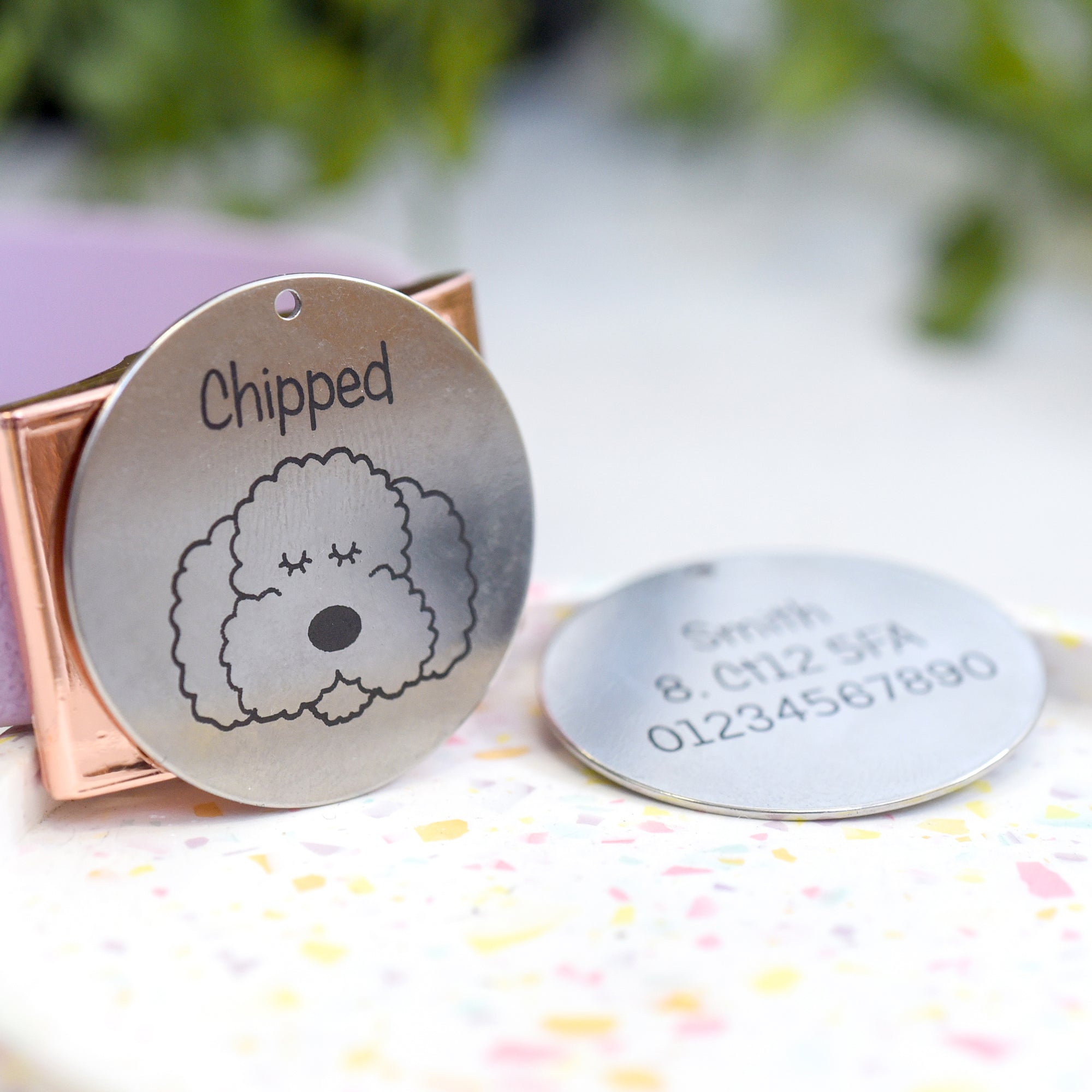 Engraved Dog Tag, Stainless Steel Personalised Pet Tag