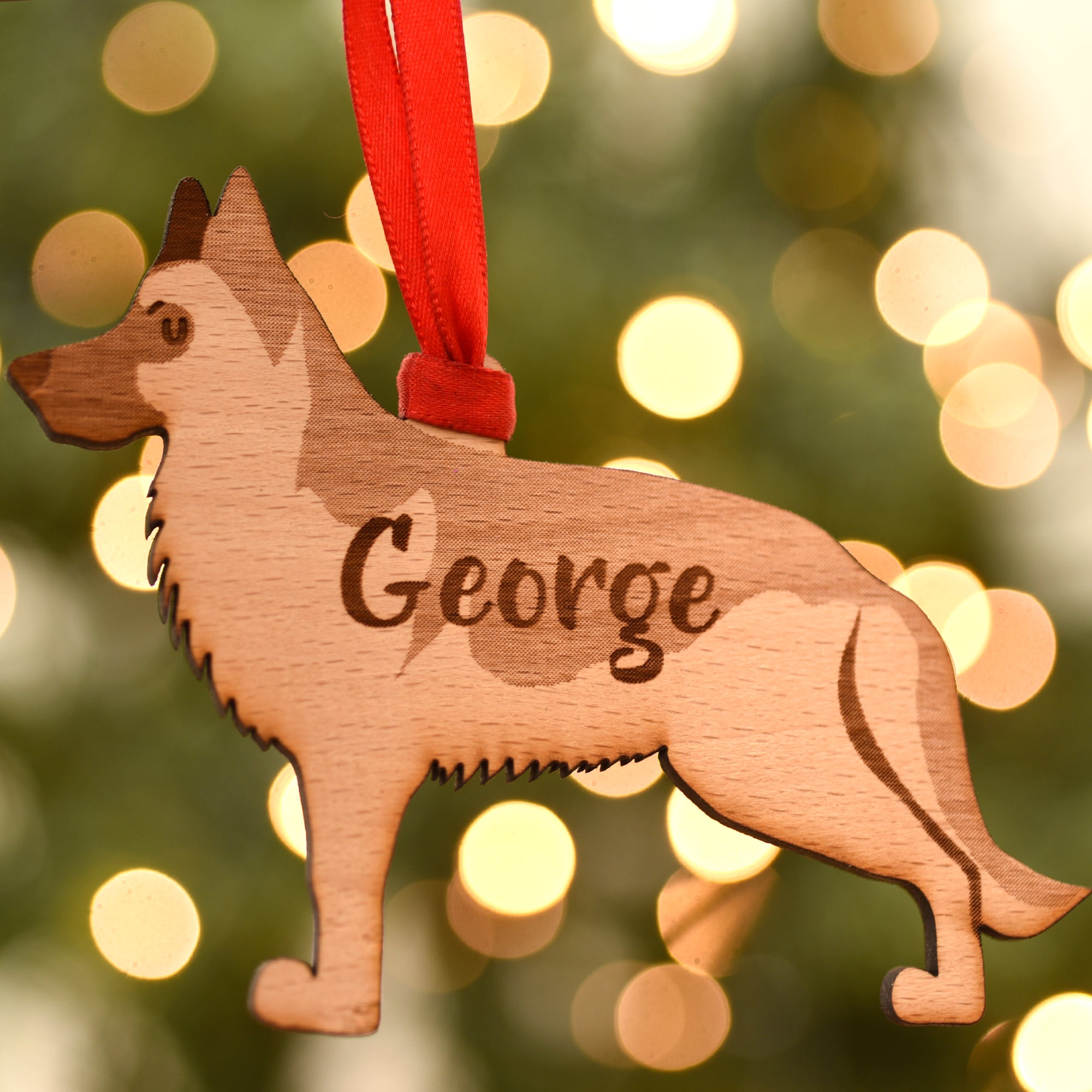 German Shepherd Personalised Wooden Christmas Decoration