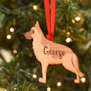 German Shepherd Personalised Wooden Christmas Decoration