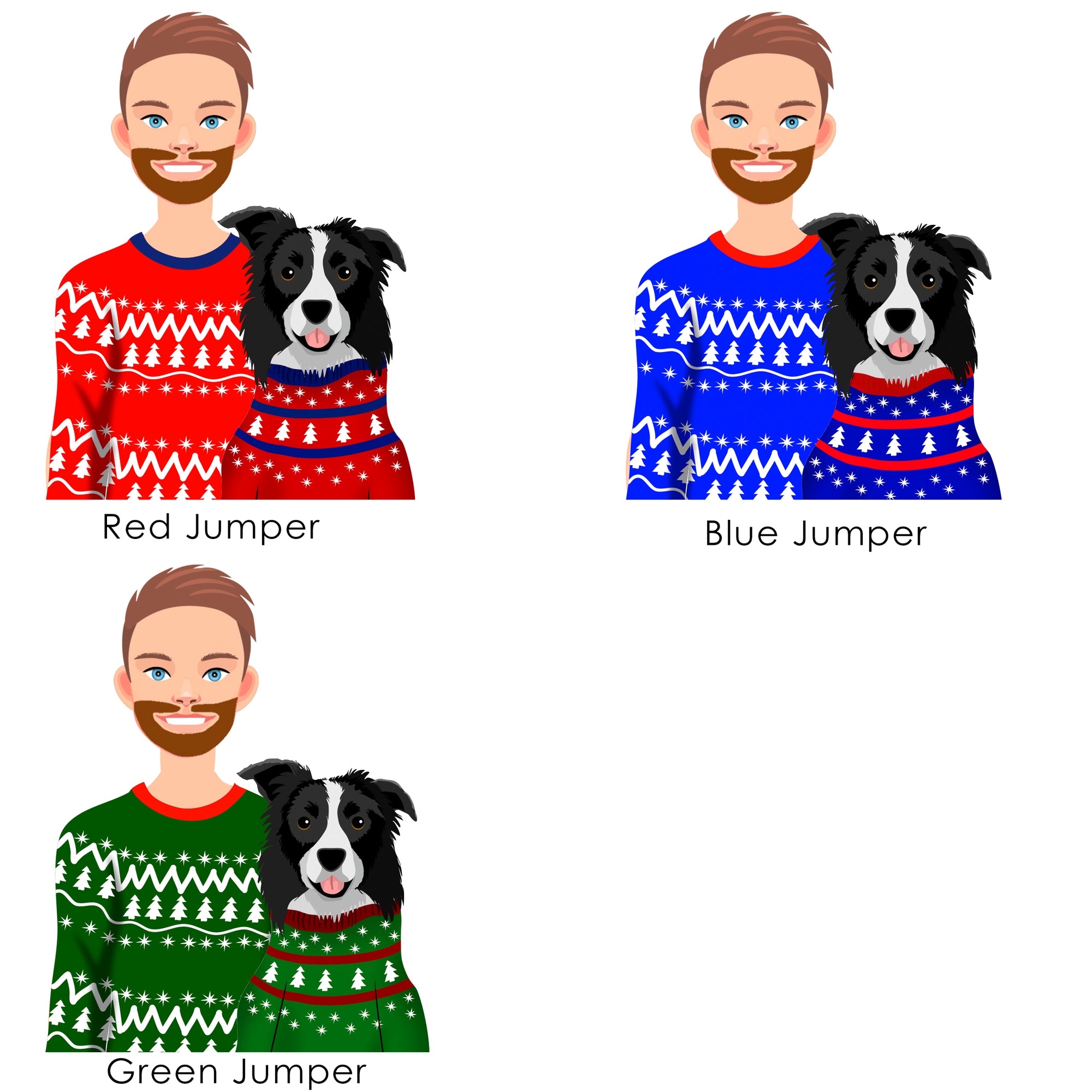Personalised Dog Dad Christmas Jumper Decoration