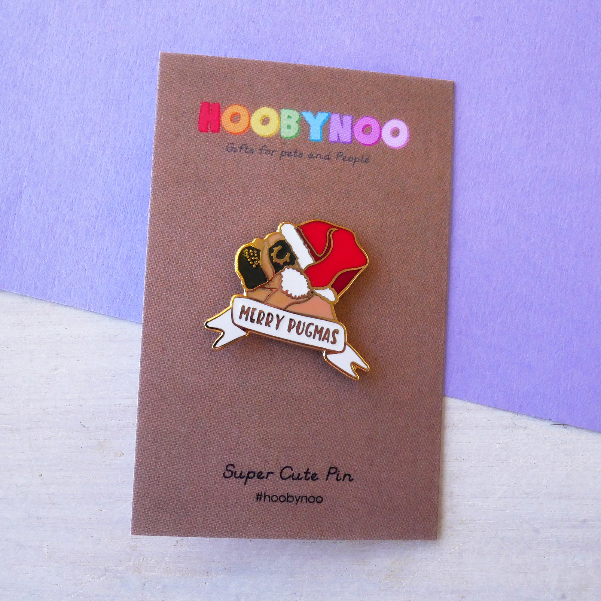 Merry Pugmas Enamel Pin  - Hoobynoo - Personalised Pet Tags and Gifts
