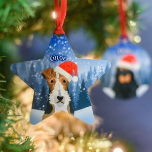 Snow Forest Dog Hanging Decoration Personalised