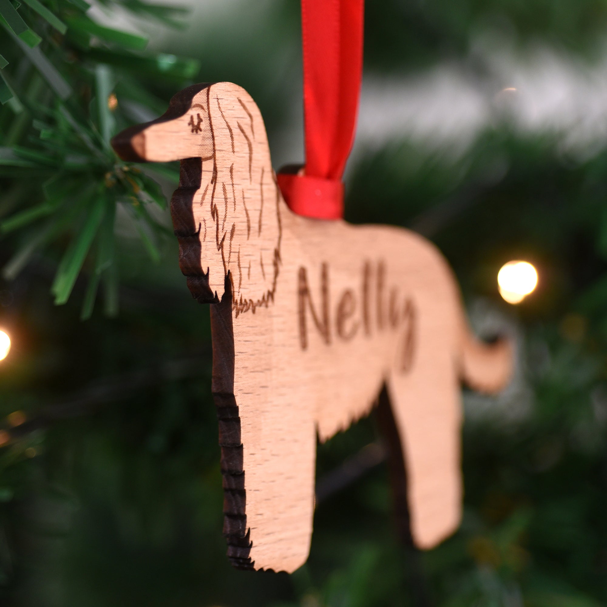 Dog Christmas Decoration - Afghan Hound - Solid Wood