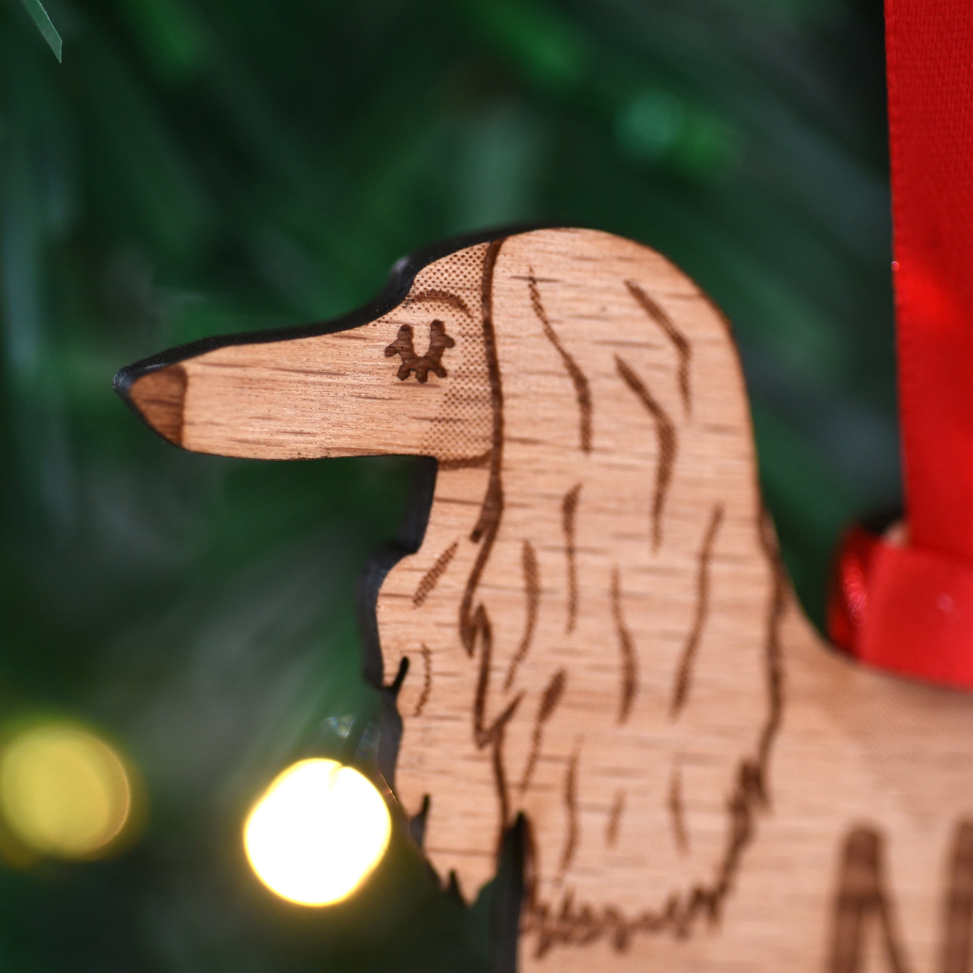 Dog Christmas Decoration - Afghan Hound - Solid Wood
