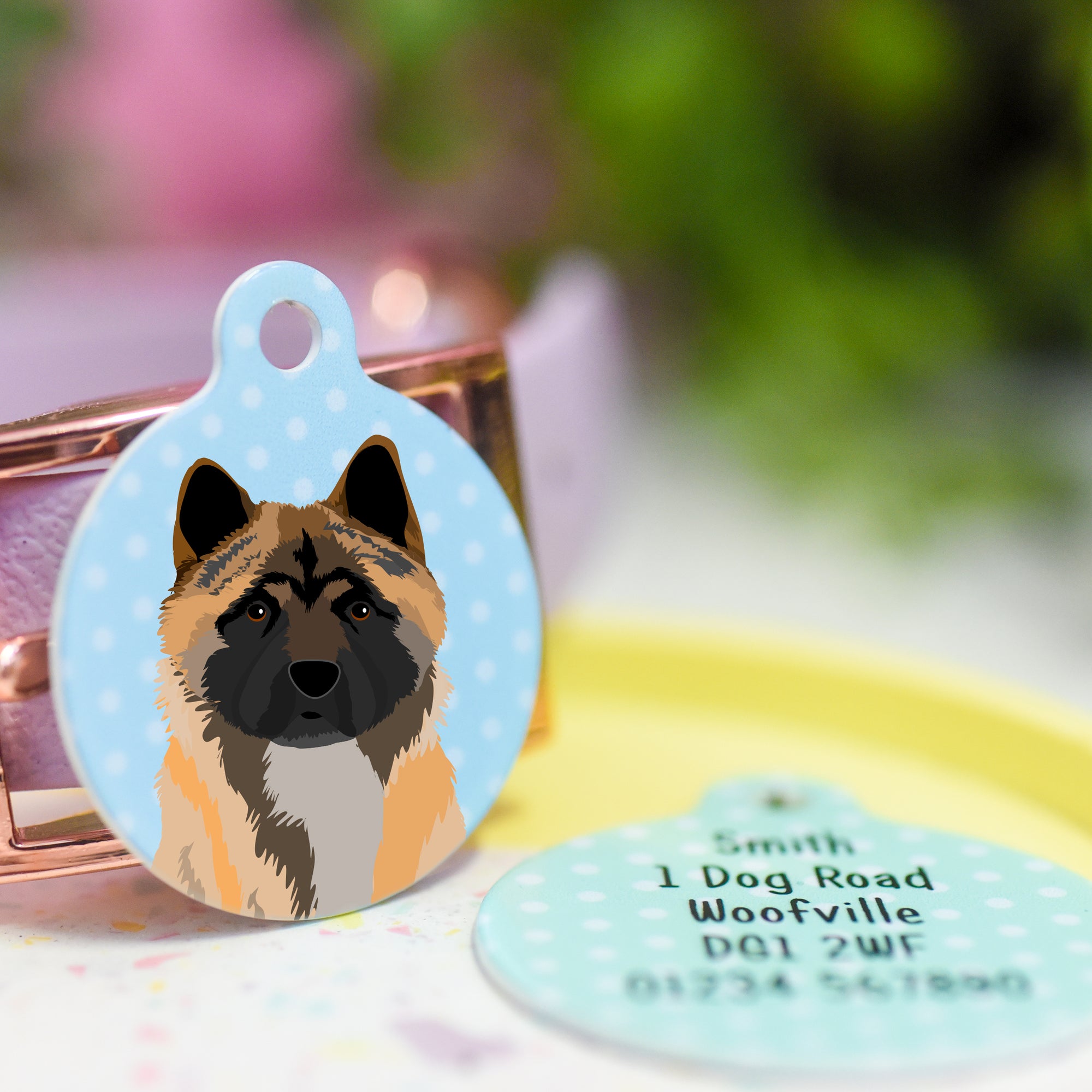 American Akita Realistic Dog ID Tag Personalised