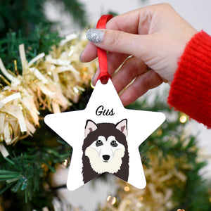 Alaskan Malamute Personalised Dog Christmas Decoration