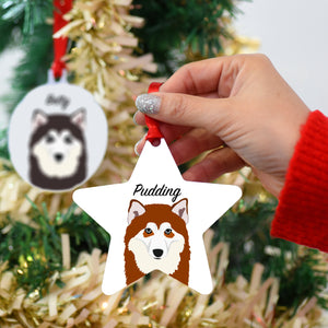 Alaskan Malamute Personalised Dog Christmas Decoration