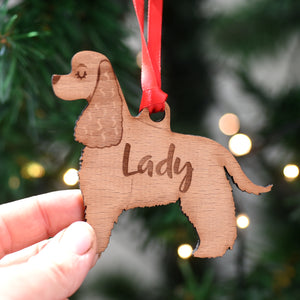 Dog Christmas Decoration - American Cocker Spaniel - Solid Wood