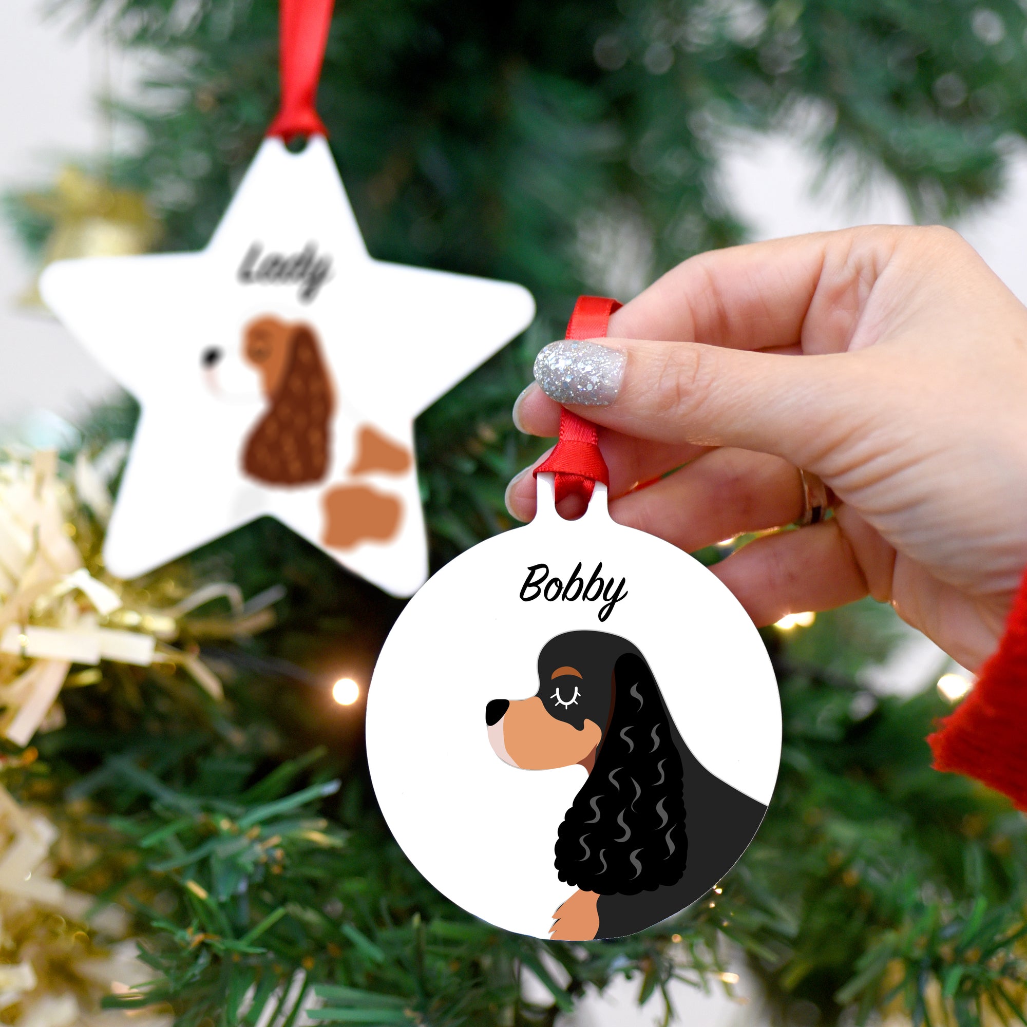 American Cocker Spaniel Personalised Dog Christmas Decoration