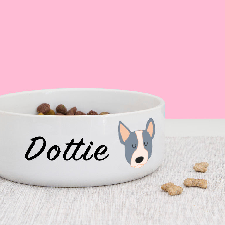 Australian Cattle Dog Personalised Ceramic Dog Bowl  - Hoobynoo - Personalised Pet Tags and Gifts