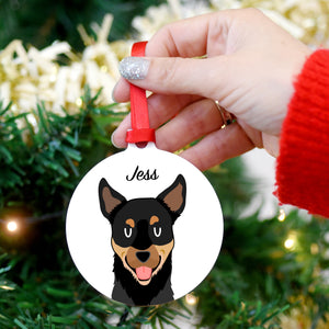 Australian Kelpie Personalised Dog Christmas Decoration